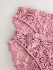 Pink High Leg Ultimate Comfort Lace Knickers 2 Pack - Image 7 of 8