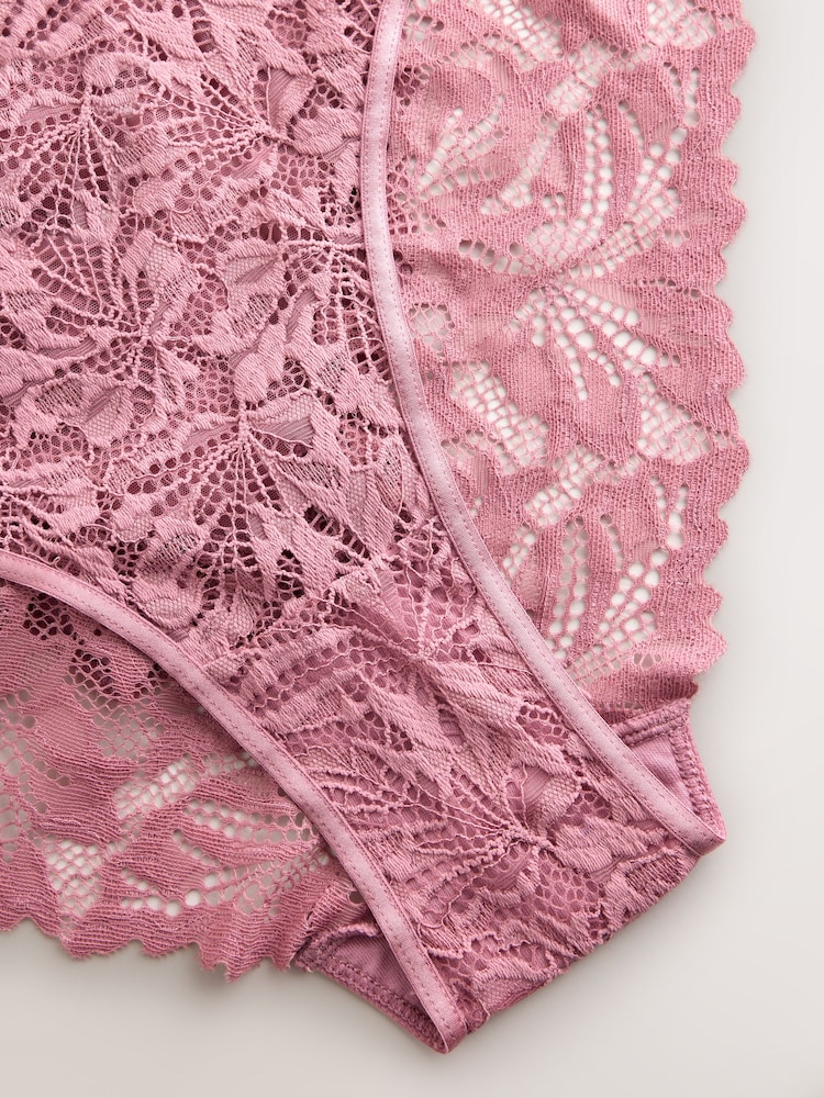 Pink High Leg Ultimate Comfort Lace Knickers 2 Pack - Image 8 of 8 Pink High Leg Ultimate Comfort Lace Knickers 2 Pack - Image 8 of 8