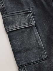 Dark Grey Denim Wide Fit Pull On Cargo Trousers (3-16yrs) - Image 8 of 8
