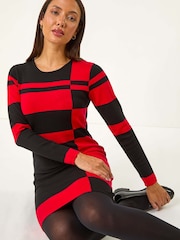 Roman Red Colourblock Knit Dress - Image 3 of 5