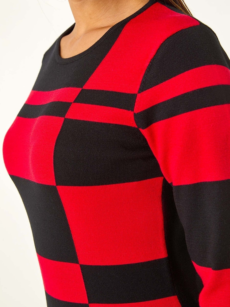 Roman Red Colourblock Knit Dress - Image 5 of 5