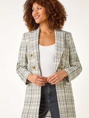 Roman Longline Checkered Boucle Μπουφάν/Πανωφόρι - Εικόνα 3 από 5