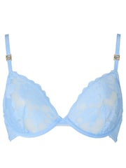 Albastru - KBX Dolly Floral Lace Non Pad Plunge Bra - Imaginea 5 din 5