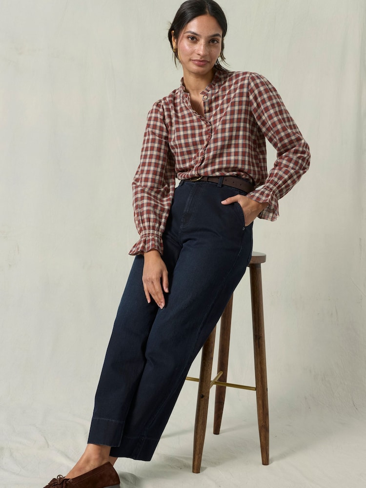 FatFace Hove Dark Teal Blue Wide Leg Jeans - Image 6 of 6 FatFace Hove Dark Teal Blue Wide Leg Jeans - Image 6 of 6