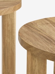 Mid Natural Arches Mango Effect Nest of Table - Image 2 of 5