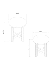 Mid Natural Arches Mango Effect Nest of Table - Image 4 of 5