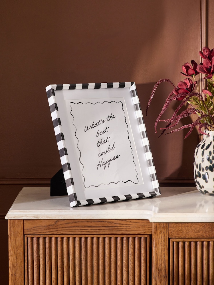 Set of 3 Monochrome Stripe Pattern Photo Frames - Image 1 of 4 Set of 3 Monochrome Stripe Pattern Photo Frames - Image 1 of 4