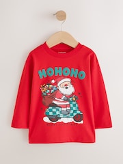 Red Santa Moped - Landarmshirt mit weihnachtlichem Design (3 M.–7 J.) - Bild 5 von 8