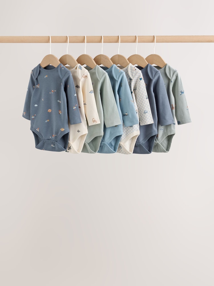 Mavi xarakter - Long Sleeve Baby Bodysuit 7 Pack - 15şəkildən 1 şəkil Mavi xarakter - Long Sleeve Baby Bodysuit 7 Pack - 15şəkildən 1 şəkil