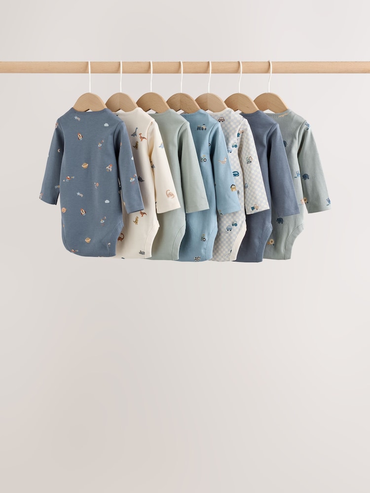 Mavi xarakter - Long Sleeve Baby Bodysuit 7 Pack - 15şəkildən 2 şəkil Mavi xarakter - Long Sleeve Baby Bodysuit 7 Pack - 15şəkildən 2 şəkil