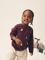 Berry Red All over Embroidered Long Sleeve Christmas T-Shirt (3mths-7yrs) - Image 3 of 8