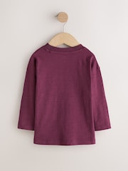 Berry Red All over Embroidered Long Sleeve Christmas T-Shirt (3mths-7yrs) - Image 6 of 8