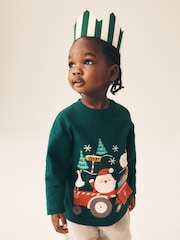Dark Green Santa Interactive Tractor - Landarmshirt mit weihnachtlichem Design (3 M.–7 J.) - Bild 4 von 8