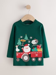 Dark Green Santa Interactive Tractor - Landarmshirt mit weihnachtlichem Design (3 M.–7 J.) - Bild 5 von 8