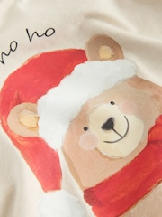 Cream Bear with Santa Hat Long Sleeve Christmas T-Shirt (3mths-7yrs) - Image 3 of 4