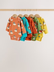 Leuchtender Animalprint - Langärmelige Bodys im 5er-Pack - Bild 1 von 13