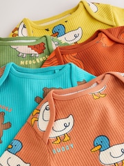 Leuchtender Animalprint - Langärmelige Bodys im 5er-Pack - Bild 10 von 13