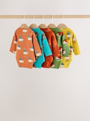 Leuchtender Animalprint - Langärmelige Bodys im 5er-Pack - Bild 7 von 13