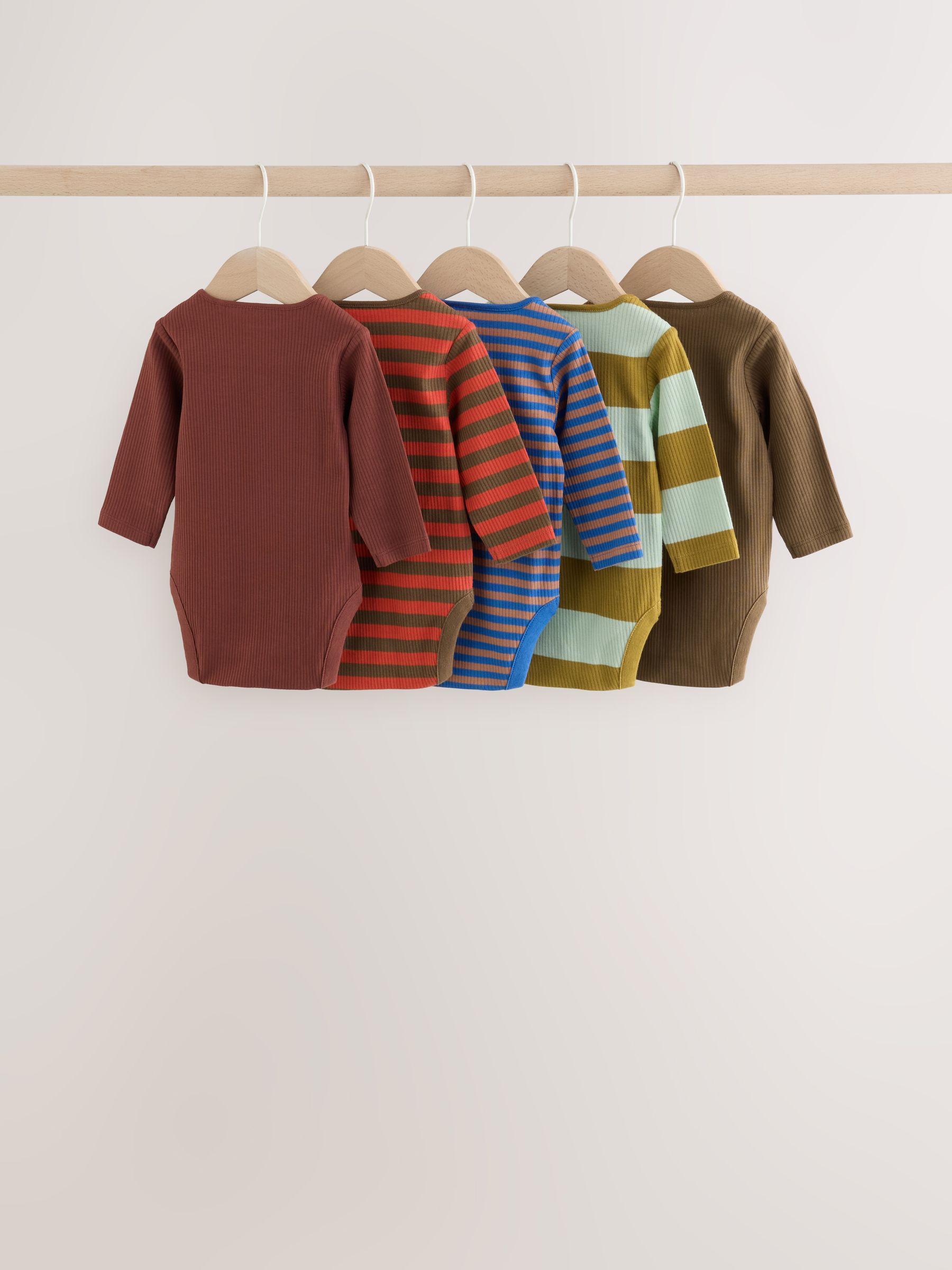 Buy Multi Stripe Long Sleeve Bodysuits 5 Pack from Next USA