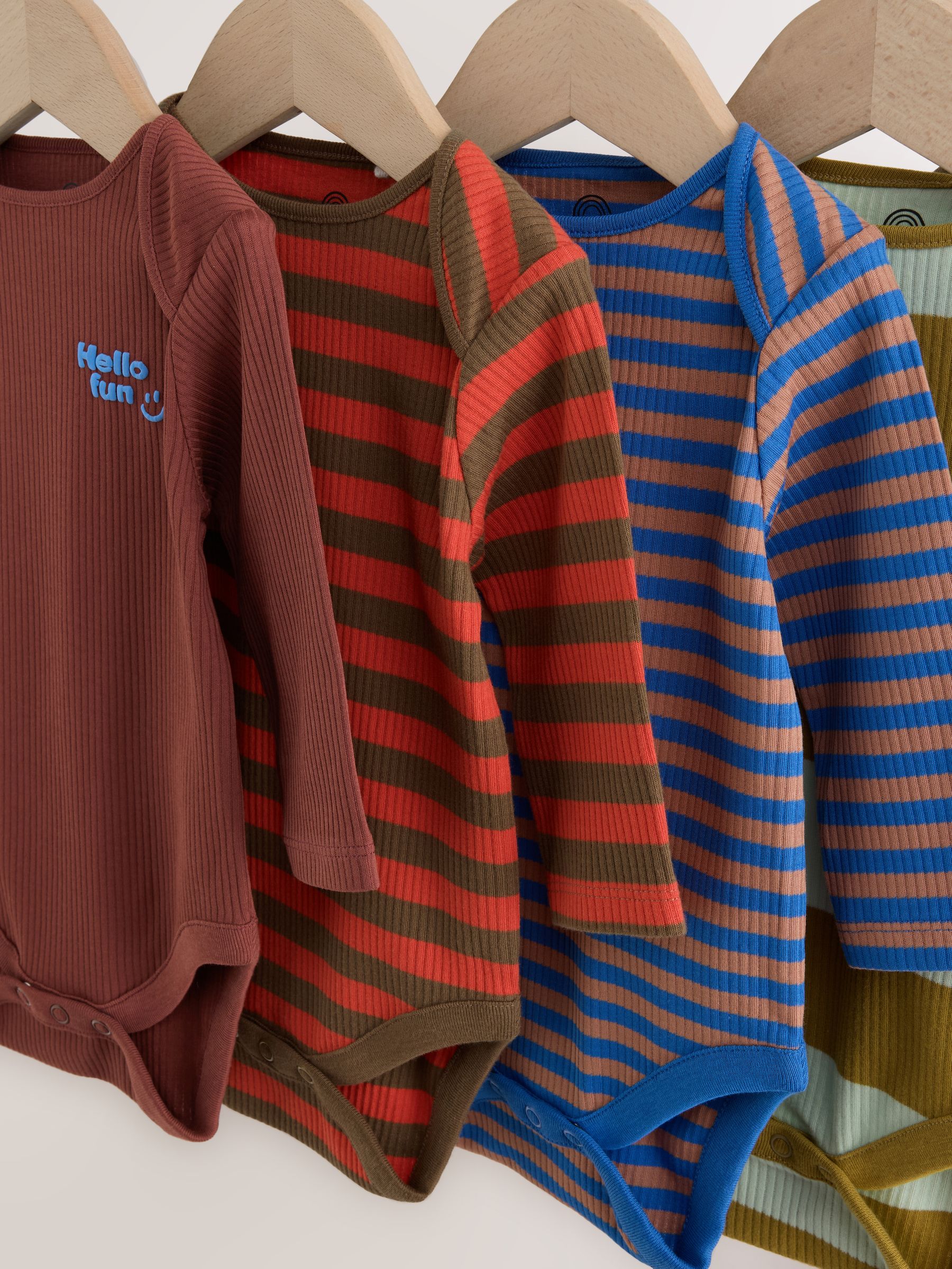 Buy Multi Stripe Long Sleeve Bodysuits 5 Pack from Next USA