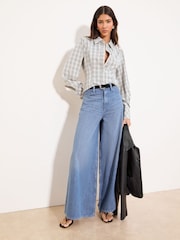 ライトブルー - Lipsy チェック スリムフィット シャツ - 画像 4 / 5