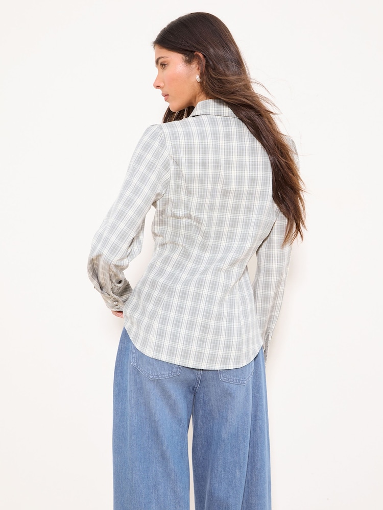 ライトブルー - Lipsy チェック スリムフィット シャツ - 画像 5 / 5