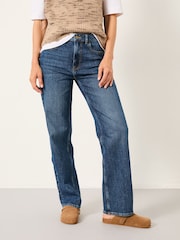 FatFace Filby Blue Denim Relaxed Straight Jeans - Image 1 of 7