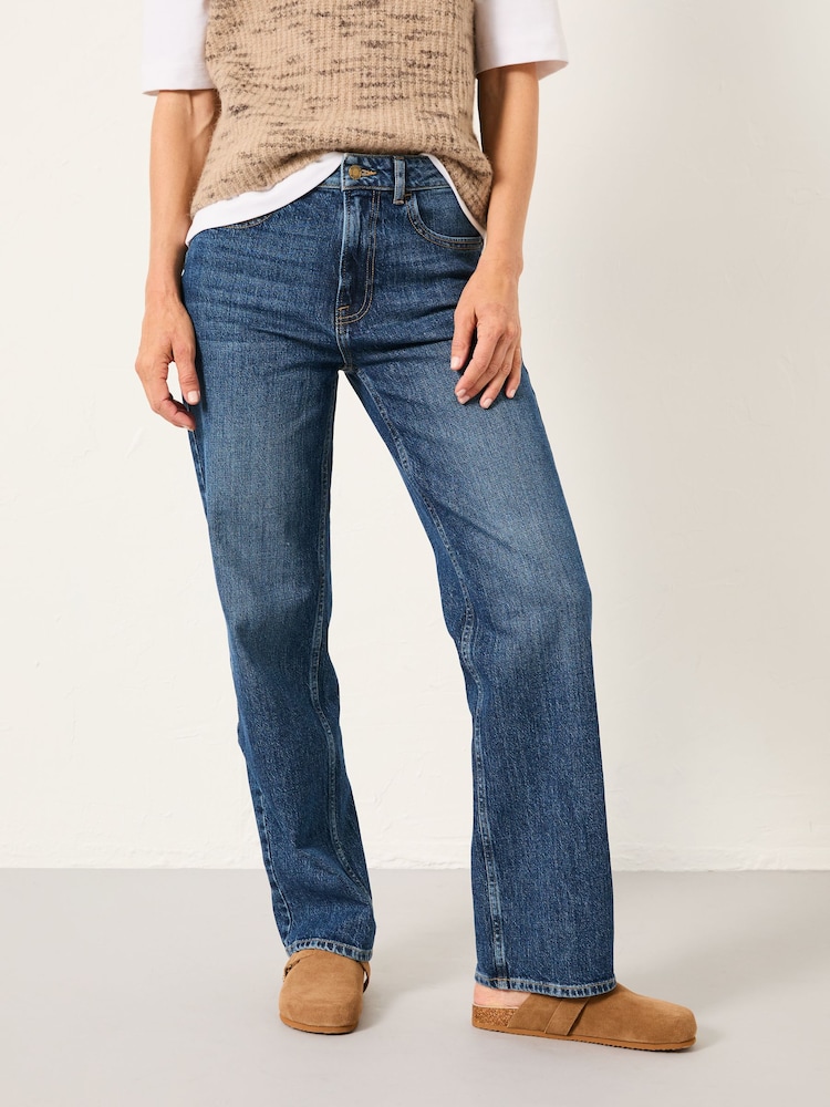 FatFace Filby Blue Denim Relaxed Straight Jeans - Image 1 of 7