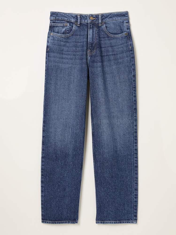 FatFace Filby Blue Denim Relaxed Straight Jeans - Image 7 of 7