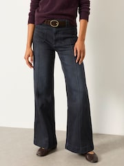 FatFace Blue Ink Patch Pocket Flare Jeans - Image 1 of 7
