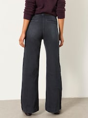 FatFace Blue Ink Patch Pocket Flare Jeans - Image 2 of 7