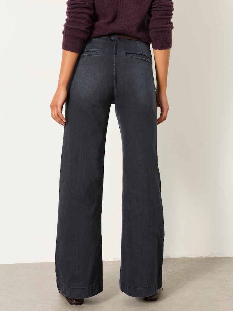 FatFace Blue Ink Patch Pocket Flare Jeans - Image 2 of 7