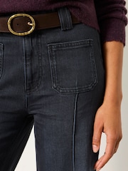 FatFace Blue Ink Patch Pocket Flare Jeans - Image 5 of 7