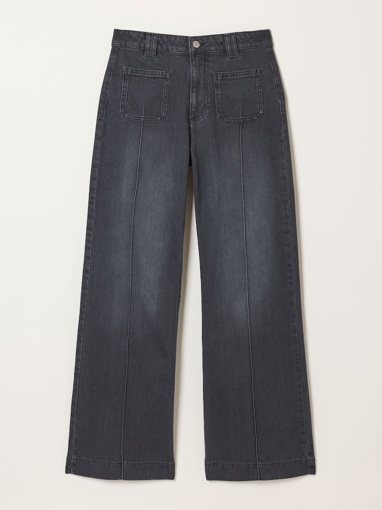 FatFace Blue Ink Patch Pocket Flare Jeans - Image 7 of 7