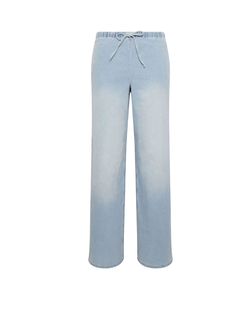 Long Tall Sally Blue Lightwash Wide Leg Pull On Jeans - Image 5 of 5 Long Tall Sally Blue Lightwash Wide Leg Pull On Jeans - Image 5 of 5