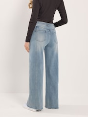 Long Tall Sally Blue Twist Seam Wide Leg Jeans - Image 3 of 5