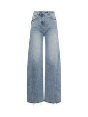 Long Tall Sally Blue Twist Seam Wide Leg Jeans - Image 5 of 5
