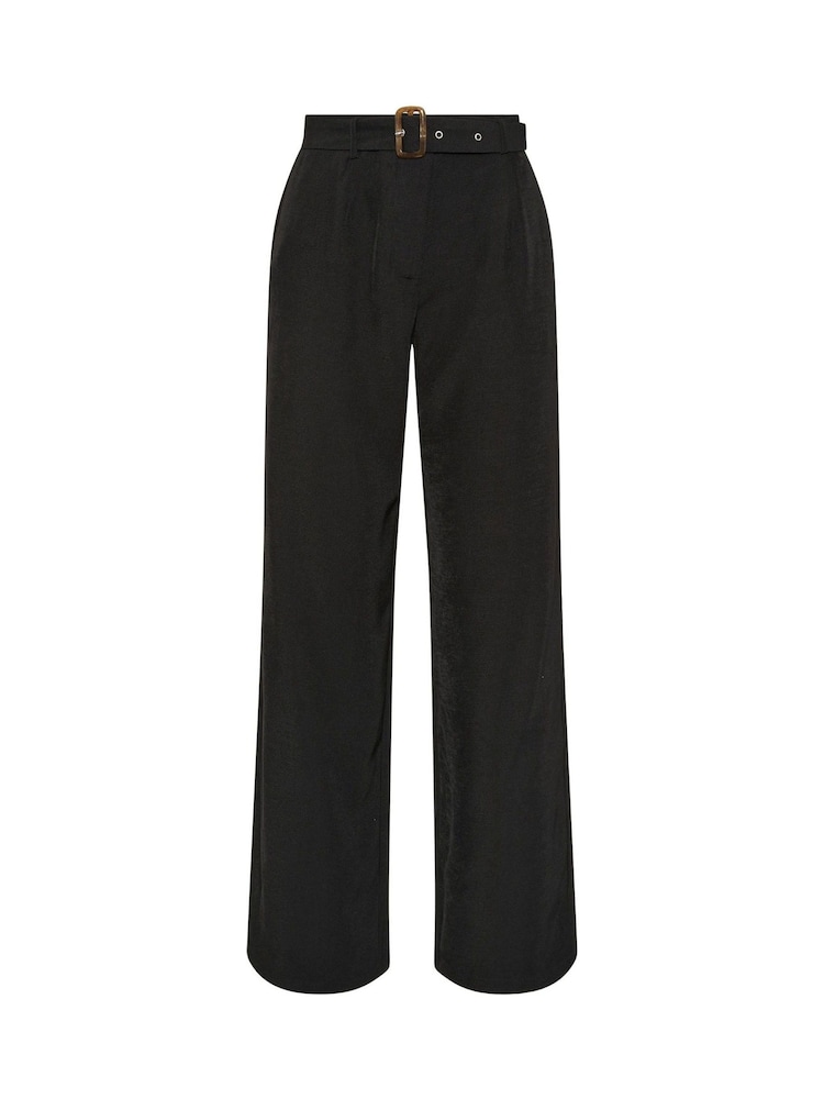 Long Tall Sally Black Belted Wide Leg Trousers - Image 5 of 5 Long Tall Sally Black Belted Wide Leg Trousers - Image 5 of 5