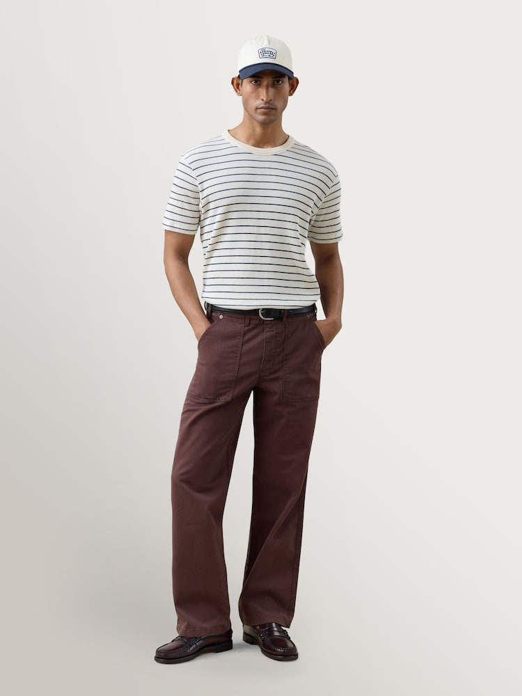 Percival White Ernie Waffle Stripe T-Shirt - Image 2 of 5