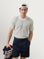 Percival White Ernie Waffle Stripe T-Shirt - Image 3 of 5