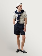 Percival White Ernie Waffle Stripe T-Shirt - Image 4 of 5