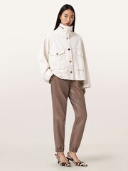 AllSaints Brown Jen Leather Joggers - Image 5 of 7