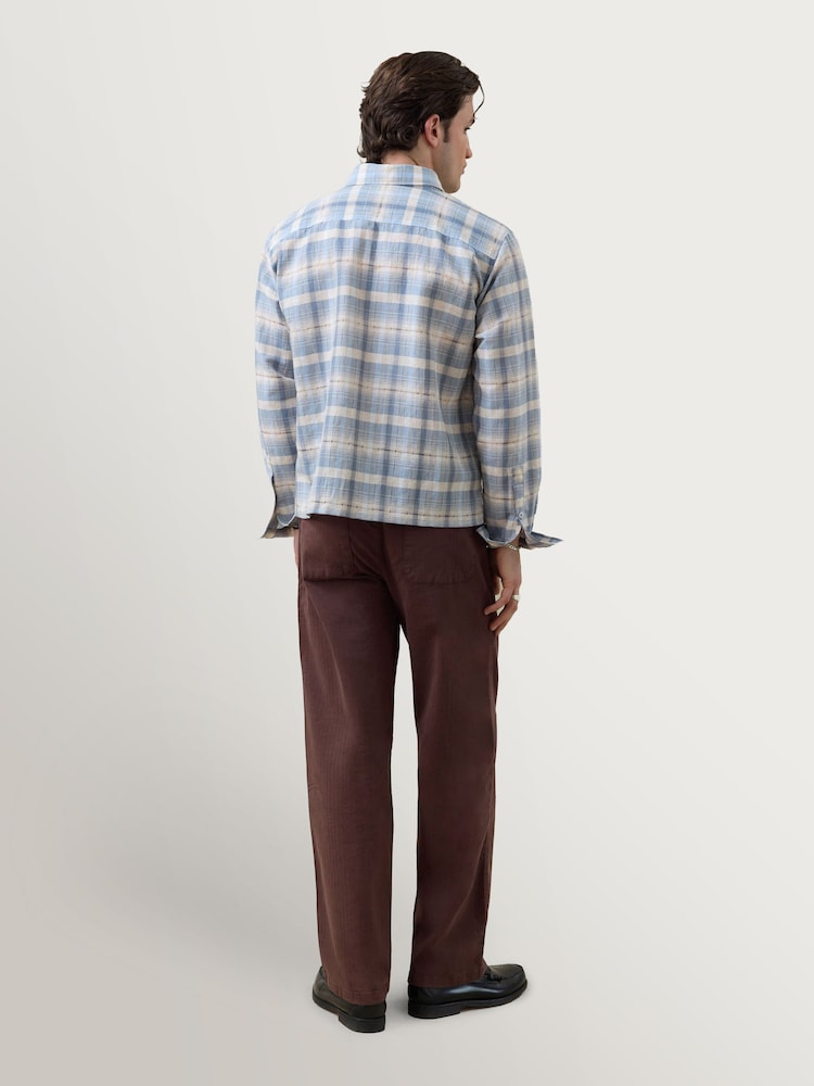 Percival Blue Jesse Check Boxy Cropped Shirt - Image 2 of 4