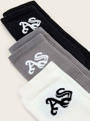 AllSaints Grey Gothic Socks ( 3 Pack ) - Image 2 of 3