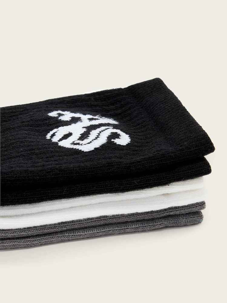 AllSaints Grey Gothic Socks ( 3 Pack ) - Image 3 of 3 AllSaints Grey Gothic Socks ( 3 Pack ) - Image 3 of 3