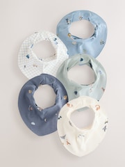 Blue Mini Character Baby Dribble Bibs 5 Pack - Image 1 of 8
