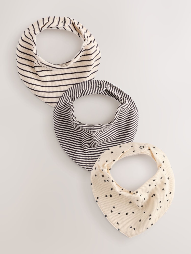 Monochrome Baby Dribble Bibs 3 Pack - Image 1 of 6 Monochrome Baby Dribble Bibs 3 Pack - Image 1 of 6