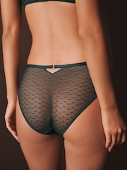 Green High Leg N.Premium Swiss Designed Embroidered Knickers - Image 3 of 7