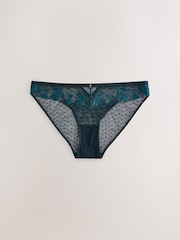 Green High Leg N.Premium Swiss Designed Embroidered Knickers - Image 5 of 7