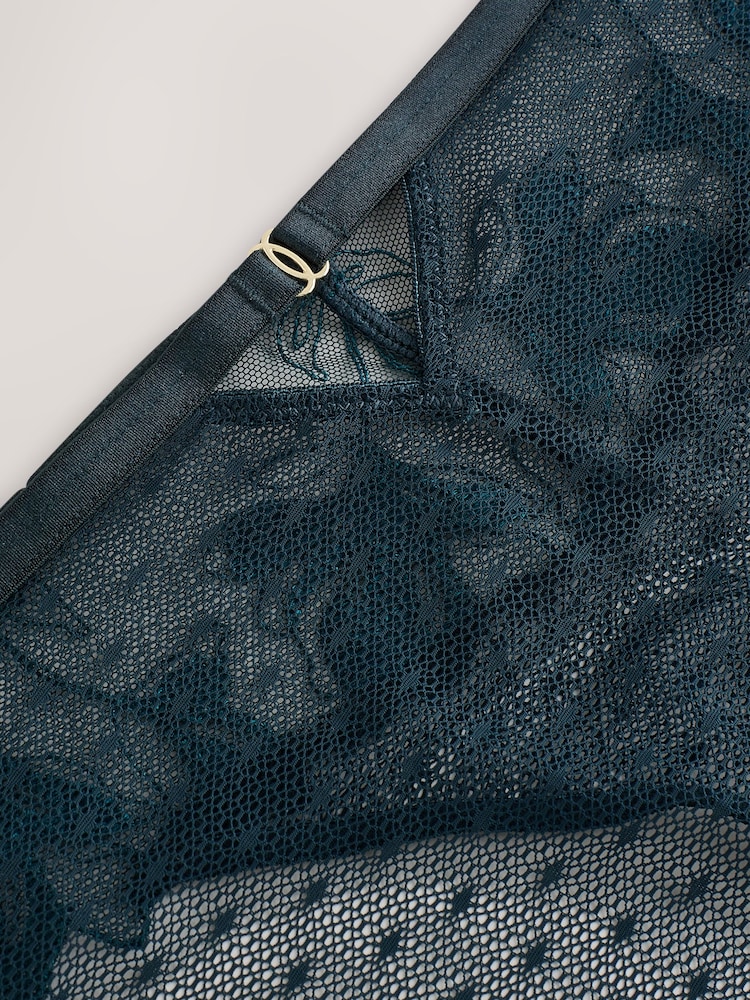 Green High Leg N.Premium Swiss Designed Embroidered Knickers - Image 7 of 7